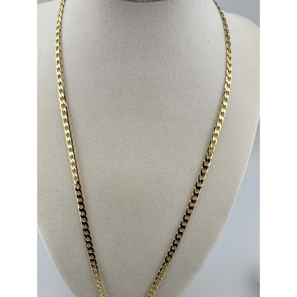 San Lazaro Pendant 14k Gold Plated 24 Inch Curb Chain Necklace Saint Lazarus CZ